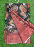 Lovely Digital Print Chiffon Saree in Satin Finish Border