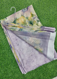 Lovely Digital Print Chiffon Saree in Satin Finish Border