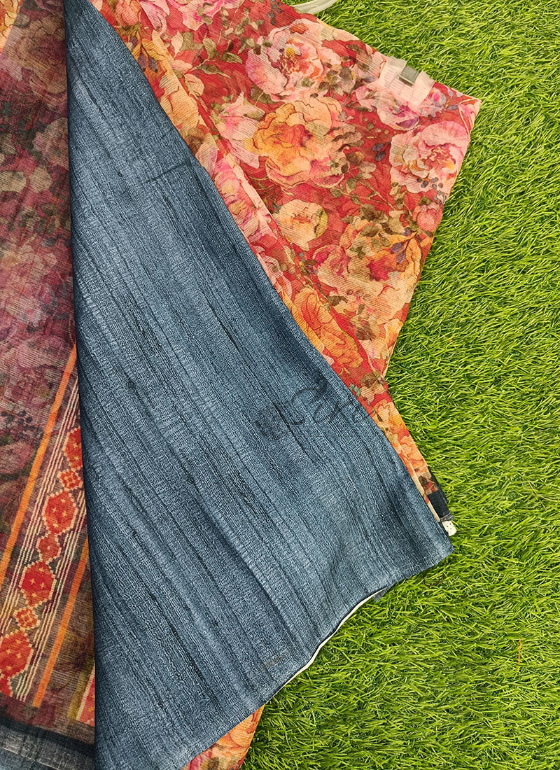 Lovely Digital Print Premium Chiffon Saree