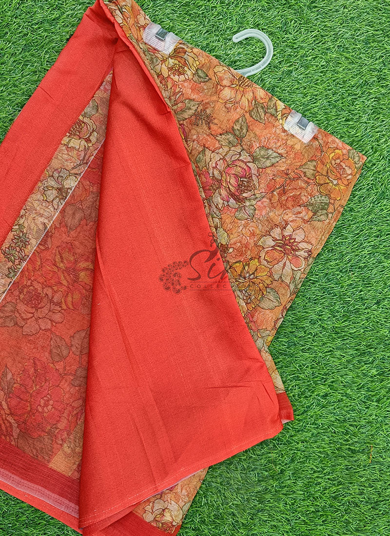Lovely Digital Print Premium Chiffon Saree