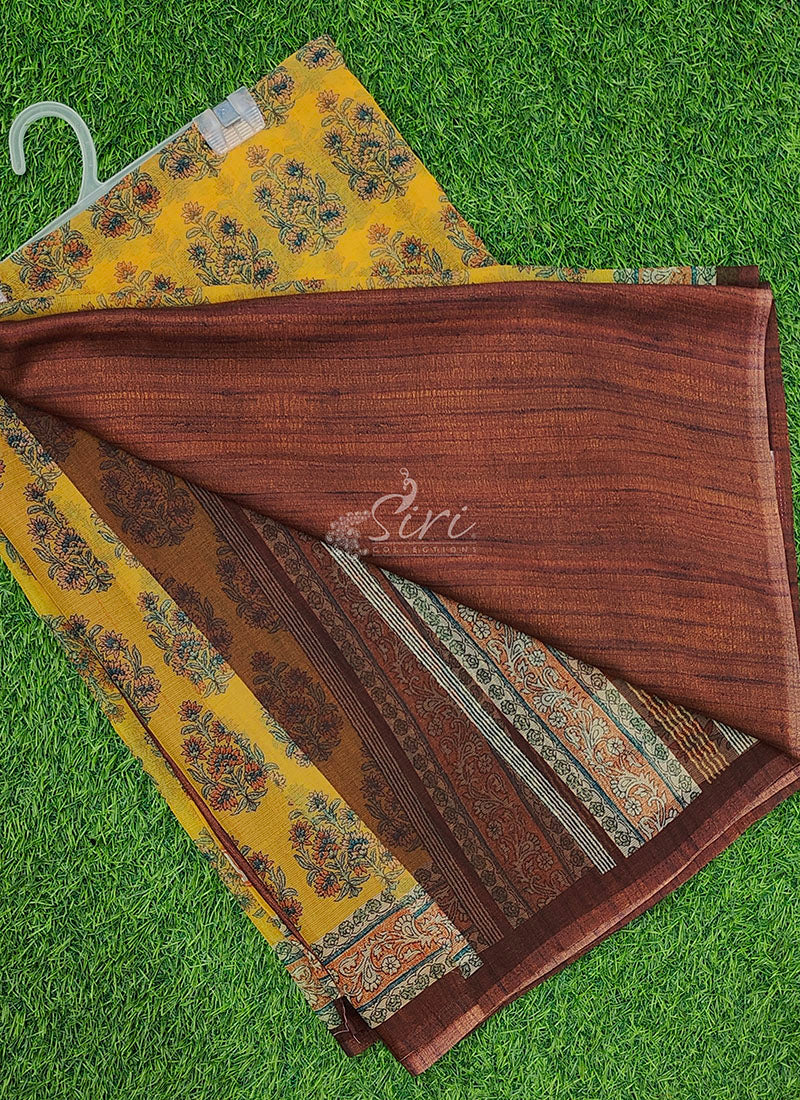 Premium Digital Print Chiffon Sarees with Blouse