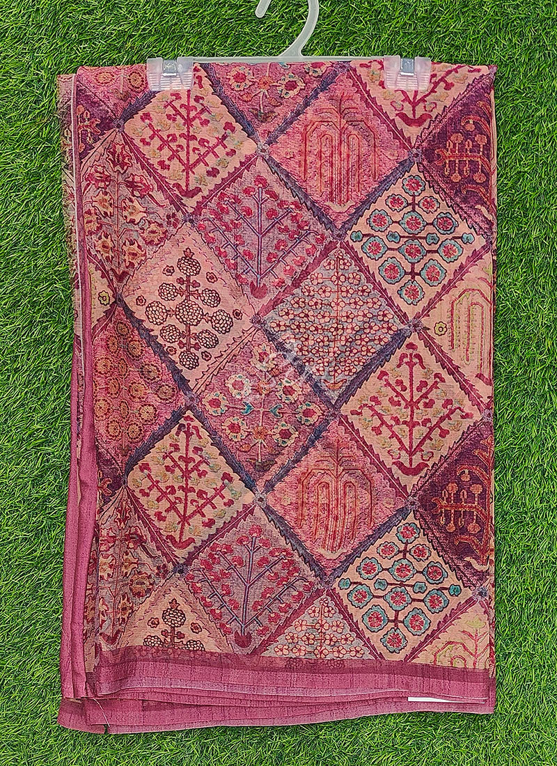 Premium Digital Print Chiffon Sarees with Blouse