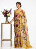 Premium Digital Print Chiffon Sarees with Blouse