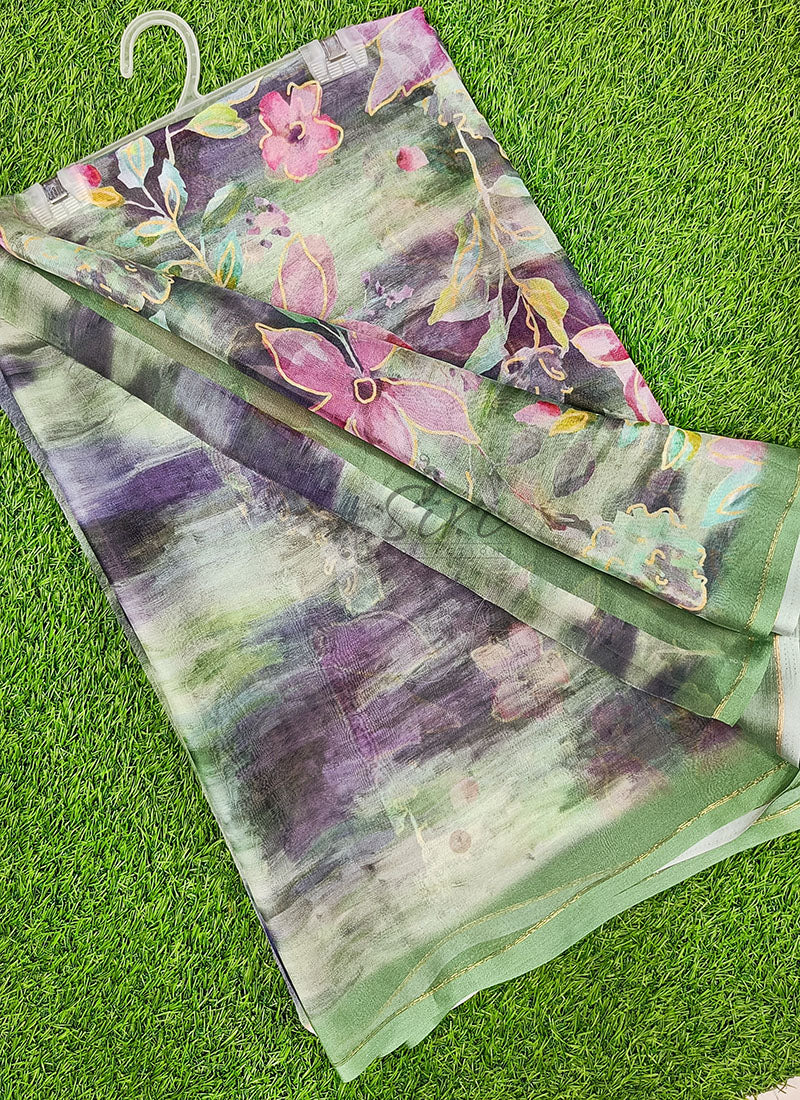 Beautiful Digital Print Chiffon Saree