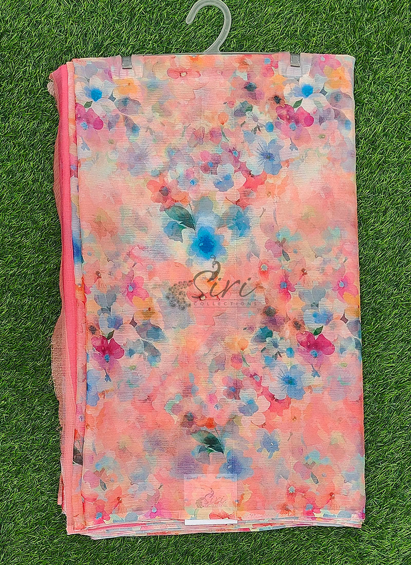 Latest Digital Print Nara Chiffon Saree with Blouse