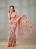 Latest Digital Print Nara Chiffon Saree with Blouse