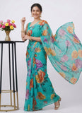 Latest Digital Print Nara Chiffon Saree with Blouse
