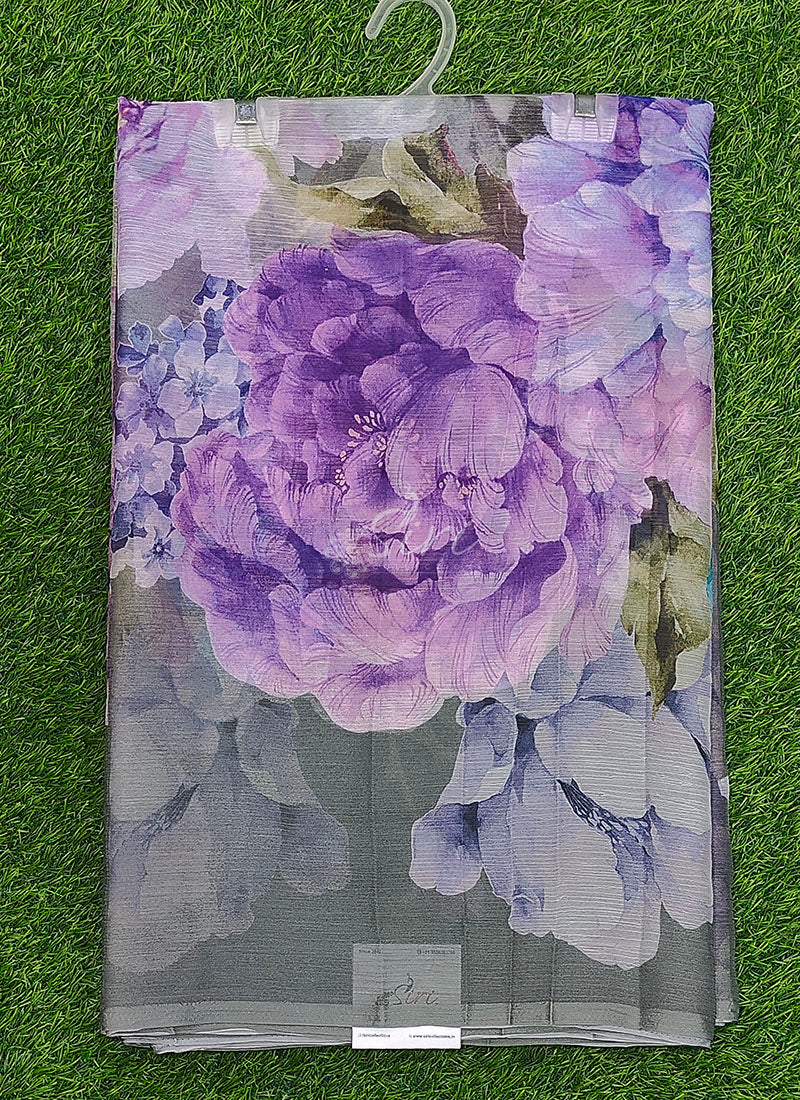 Latest Digital Print Nara Chiffon Saree with Blouse