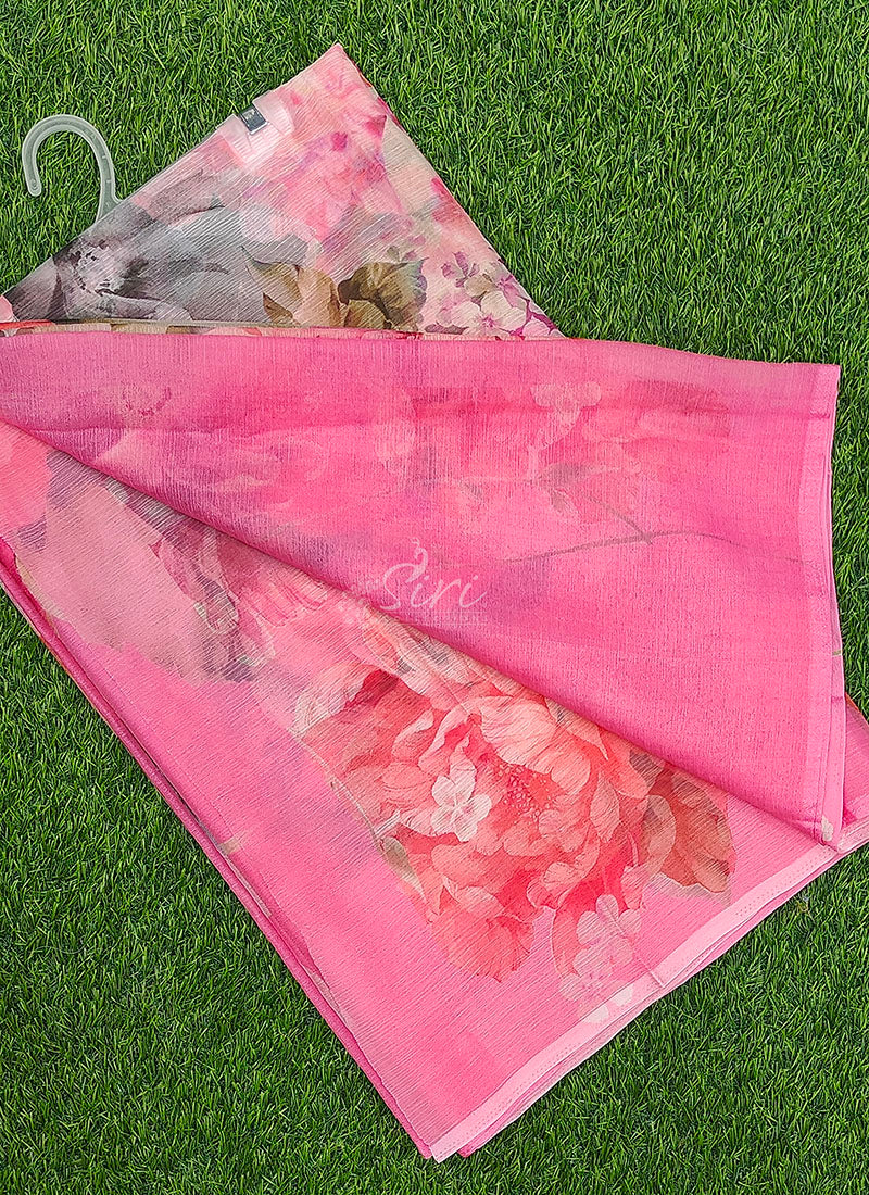 Latest Digital Print Nara Chiffon Saree with Blouse