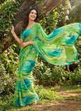 Latest Digital Print Nara Chiffon Saree with Blouse