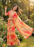 Latest Digital Print Nara Chiffon Saree with Blouse