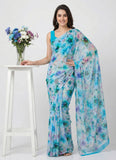 Latest Digital Print Nara Chiffon Saree with Blouse