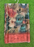 Lovely Digital Print Chiffon Saree in Satin Finish Border
