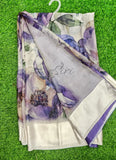 Lovely Digital Print Chiffon Saree in Satin Finish Border