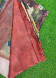Lovely Digital Print Chiffon Saree in Satin Finish Border