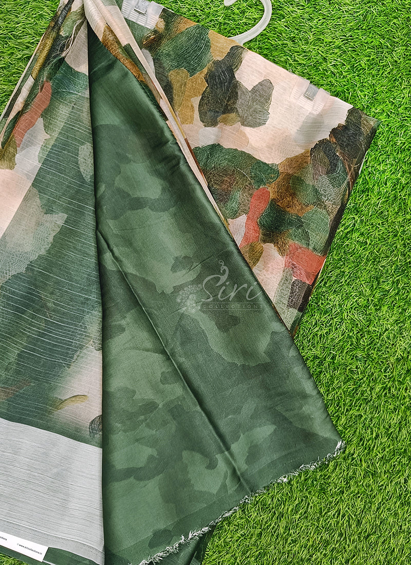 Lovely Digital Print Chiffon Saree in Satin Finish Border