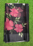 Lovely Digital Print Chiffon Saree in Satin Finish Border