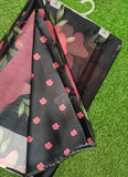 Lovely Digital Print Chiffon Saree in Satin Finish Border