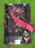 Lovely Digital Print Chiffon Saree in Satin Finish Border