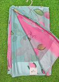 Lovely Digital Print Chiffon Saree in Satin Finish Border