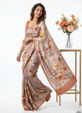 Latest Beautiful Digital Print Satin Crepe Saree