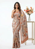 Latest Beautiful Digital Print Satin Crepe Saree