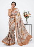 Latest Beautiful Digital Print Satin Crepe Saree