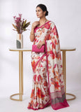 Latest Beautiful Digital Print Satin Crepe Saree
