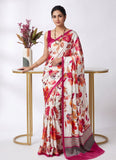 Latest Beautiful Digital Print Satin Crepe Saree