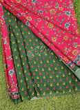 Beautiful Pure Gajji Silk Saree in Kalamkari Print