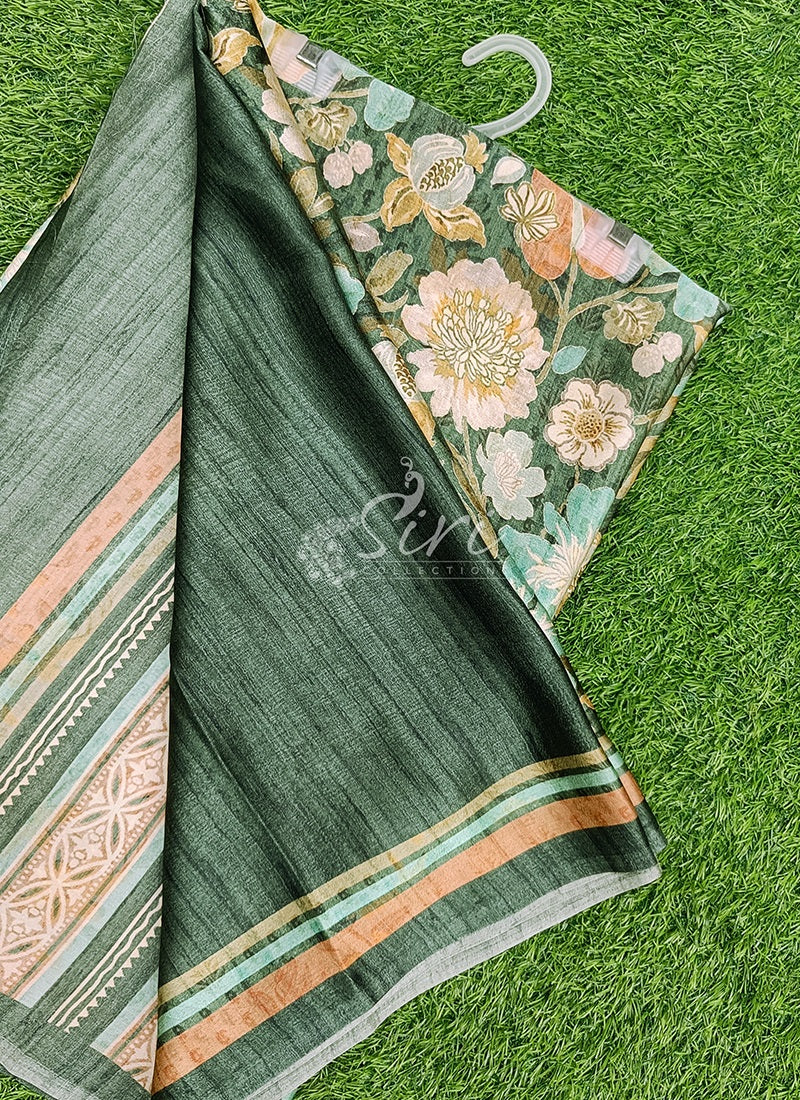Latest Beautiful Digital Print Satin Crepe Saree