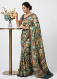 Siri Sarees Digital Print Satin Crepe Saree