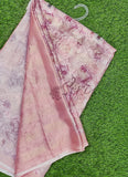 Lovely Digital Print Shimmer Satin Crepe Saree