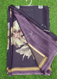 Latest Beautiful Digital Print Satin Crepe Saree