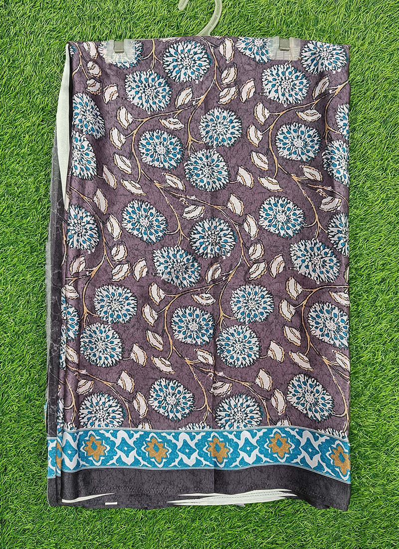 Latest Beautiful Digital Print Satin Silk Saree