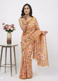 Latest Beautiful Digital Print Satin Crepe Saree