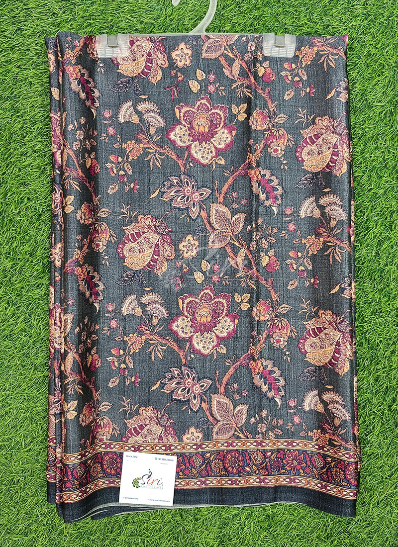 Latest Beautiful Digital Print Satin Crepe Saree