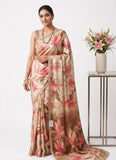 Latest Beautiful Digital Print Satin Crepe Saree