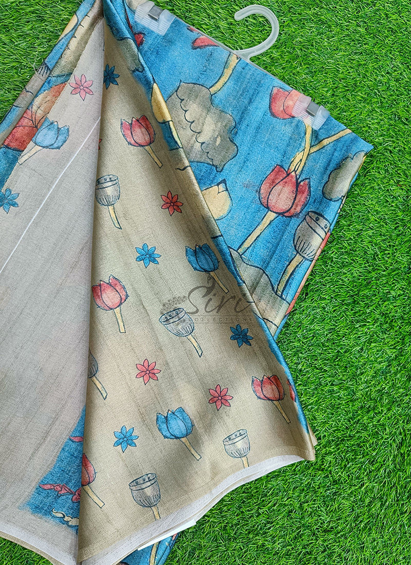 Latest Beautiful Digital Print Satin Crepe Saree