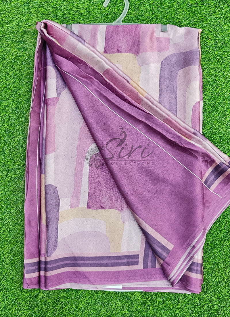 Latest Beautiful Digital Print Satin Crepe Saree