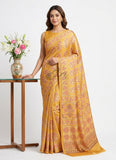 Latest Beautiful Digital Print Satin Crepe Saree