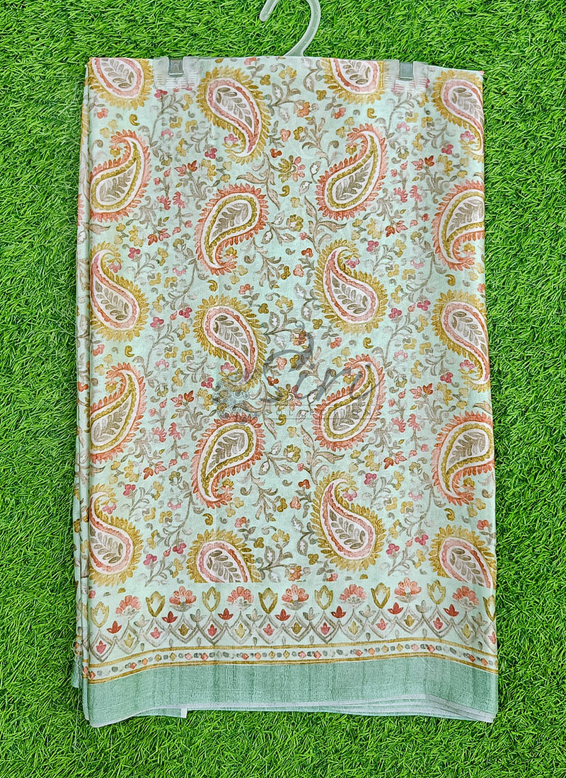 Latest Beautiful Digital Print Satin Crepe Saree