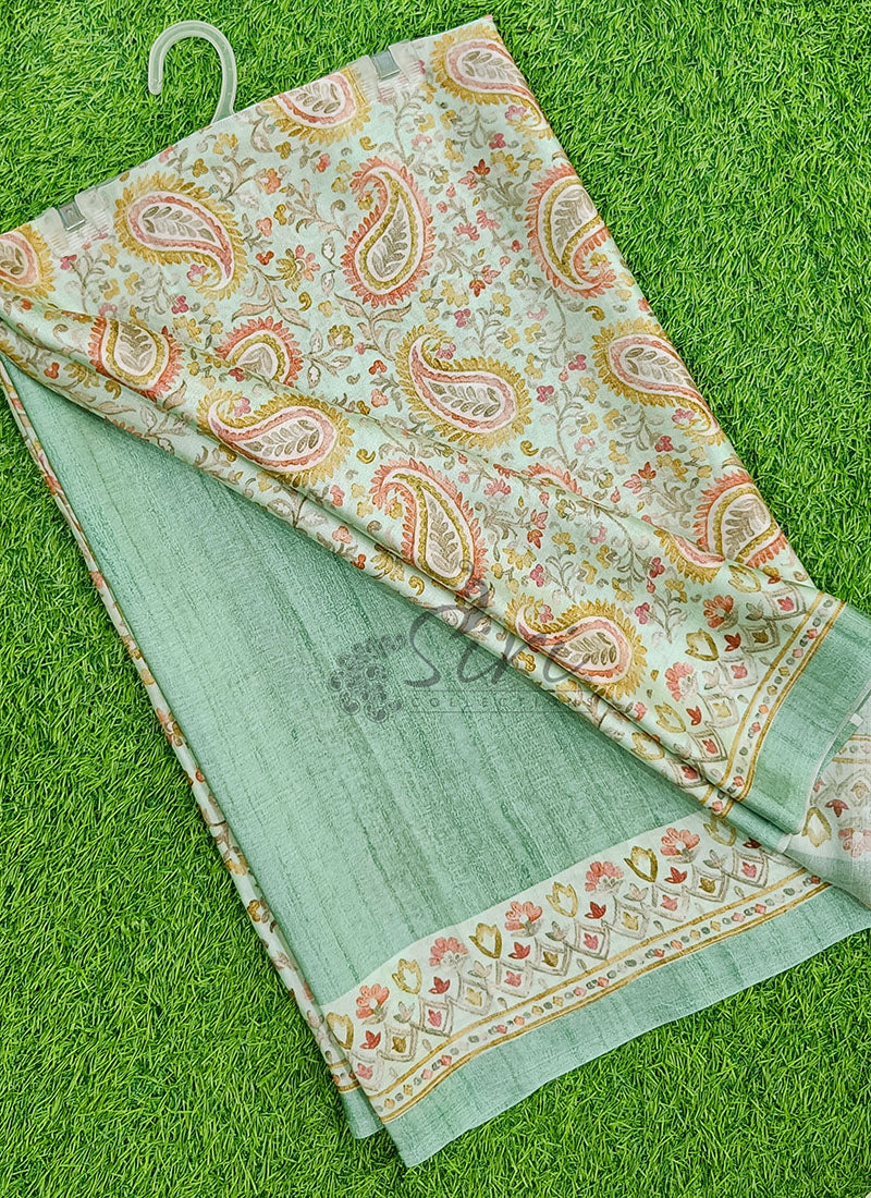 Latest Beautiful Digital Print Satin Crepe Saree