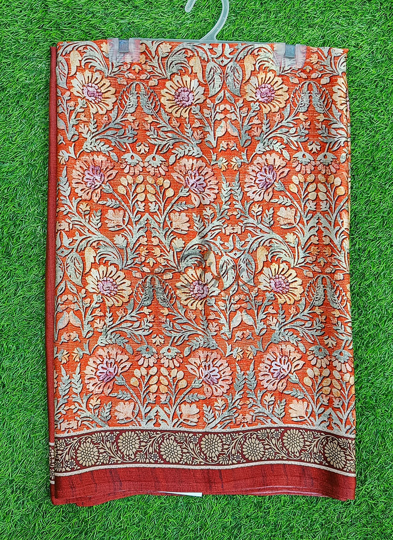 Latest Beautiful Digital Print Satin Crepe Saree