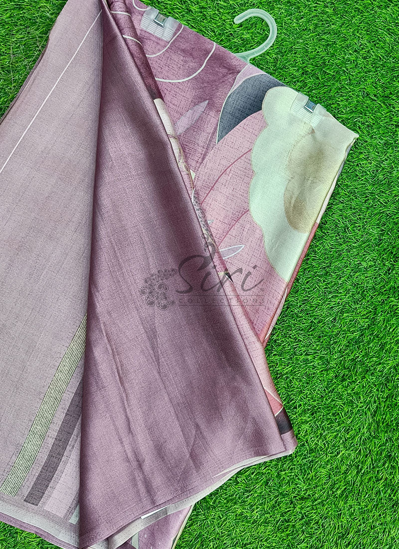 Latest Beautiful Digital Print Satin Crepe Saree