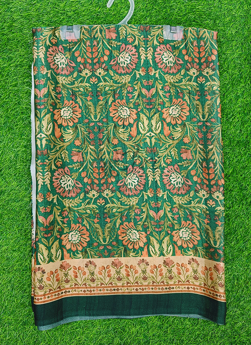 Latest Beautiful Digital Print Satin Crepe Saree