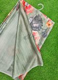 Latest Beautiful Digital Print Satin Crepe Saree