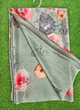 Latest Beautiful Digital Print Satin Crepe Saree
