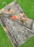 Latest Beautiful Digital Print Satin Crepe Saree