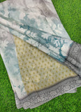 Lovely Shaded Digital Print Satin Saree
